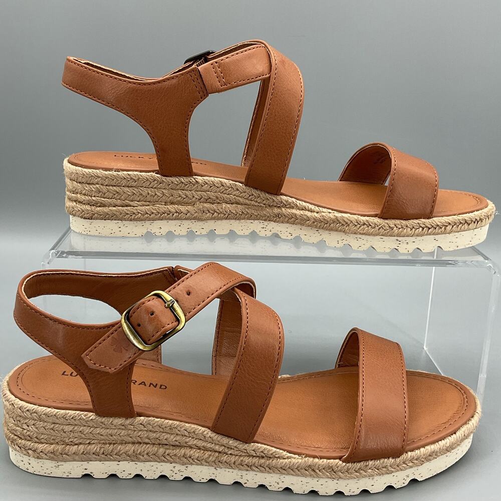 NEW Lucky Brand Women’s Trianna Strappy Platform Sandals Brown Size 7.5M